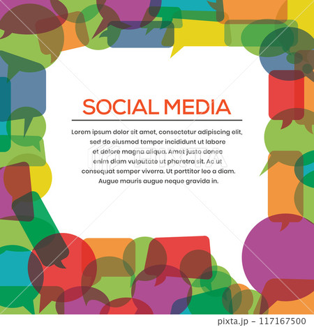 Social media abstract illustration with speech bubbles.Vector illustration	 117167500