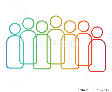 Hand drawn Inclusion and diversity colorful gradations.Vector illustration	 117167515