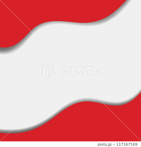 Red Waves on White Background.Indonesia Independence Day.Vector	 117167589