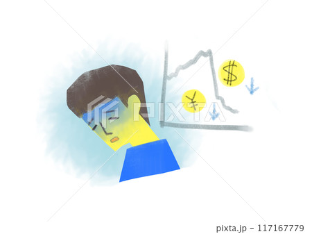 株価暴落　ショックを受ける男性 117167779