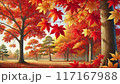 リアルな紅葉のイラスト　秋の美しさ 117167988