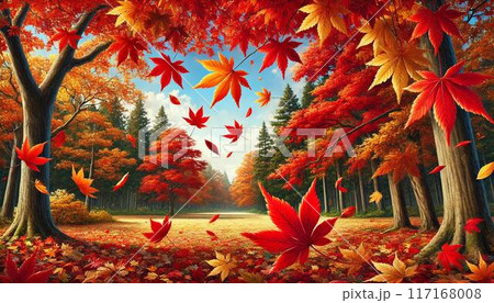 紅葉のイラスト 117168008