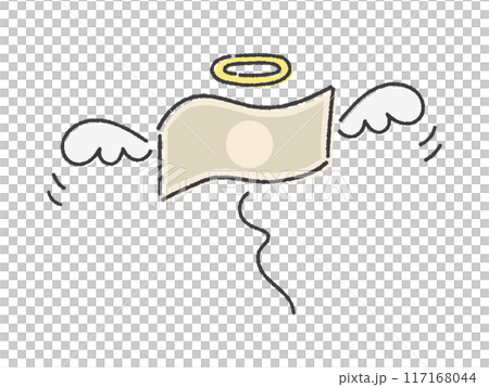 飛んでいく無地のお札のテンプレート - 手描きのお金が減る･支払い･損失のイメージ素材 117168044