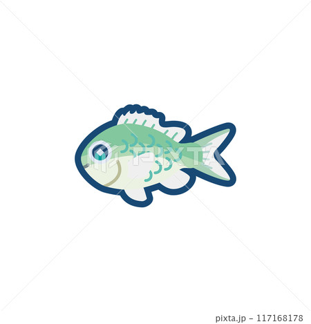 かわいいデバスズメダイのイラスト かわいいデバスズメダイのイラスト 117168178