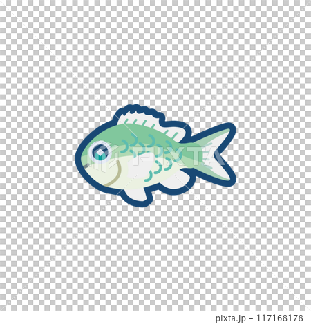かわいいデバスズメダイのイラスト かわいいデバスズメダイのイラスト 117168178