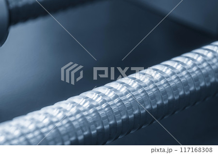 Closeup scene the spare parts lead ball screw in the light blue scene. 117168308