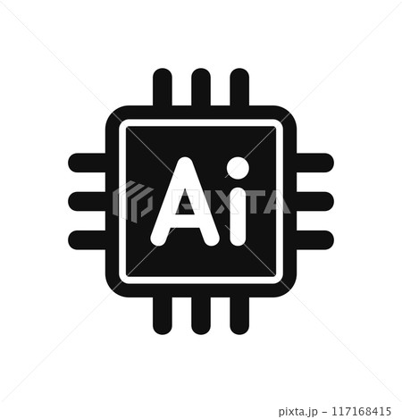 AI Chip Cpu Icon. Microprocessor Logo. Vector 117168415