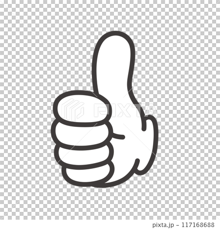 Vector illustration of a hand sign that means "like." You can change the line width of the vector data. Vector illustration of a hand sign that means "like." You can change the line width of the vector data. 117168688
