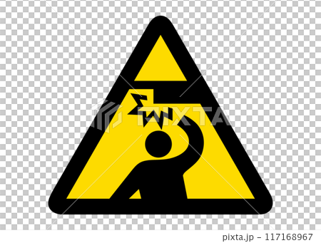 小心你的頭 一個人撞到頭的地方有一個黃色三角形的標誌插圖 警告標記 圖標素材 小心你的頭 一個人撞到頭的地方有一個黃色三角形的標誌插圖 警告標記 圖標素材 117168967