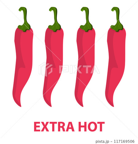 3D Isometric Flat Vector Set of Hot Chili Peppers, Foodd Spicy Levels. Item 1 3D Isometric Flat Vector Set of Hot Chili Peppers, Foodd Spicy Levels. Item 1 117169506