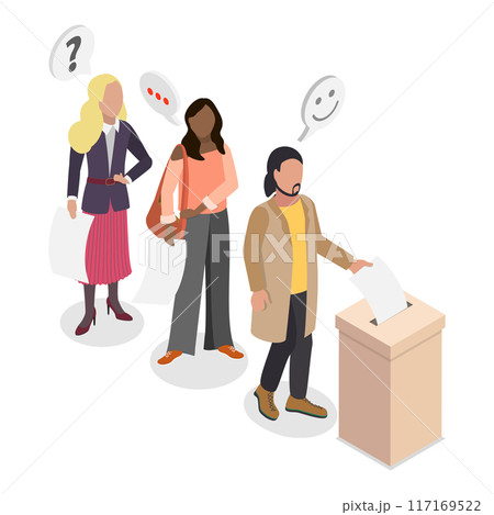 3D Isometric Flat Vector Illustration of Political Election Process , Debates and Democratic Voting. Item 4 117169522