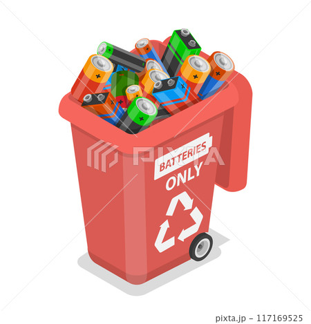 3D Isometric Flat Vector Illustration of Waste Management, Sorting Garbage. Item 2 117169525