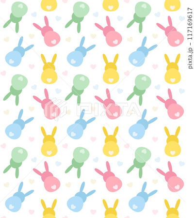 Vector seamless pattern of bunny rabbit back Vector seamless pattern of bunny rabbit back 117169617