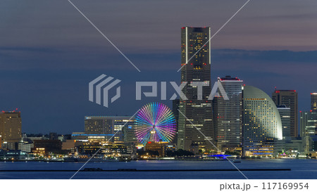 横浜　横浜港とみなとみらいの夜景 117169954