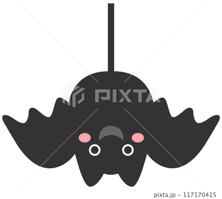 Kid hand drawn cute and colorful happy halloween bats 117170415