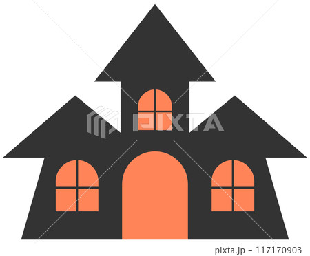 Kid hand drawn cute and colorful happy halloween haunted mansion Kid hand drawn cute and colorful happy halloween haunted mansion 117170903