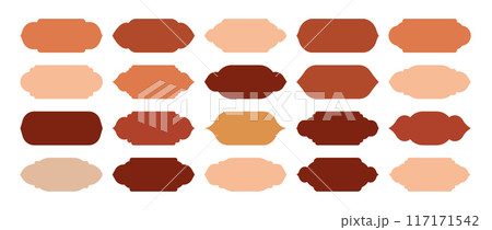 Islamic frames, oriental style objects. Arabic shapes, windows and arches. Traditional ornamental banner, frame. Muslim holidays, Ramadan Kareem. Modern eastern architecture. Vector illustration 117171542