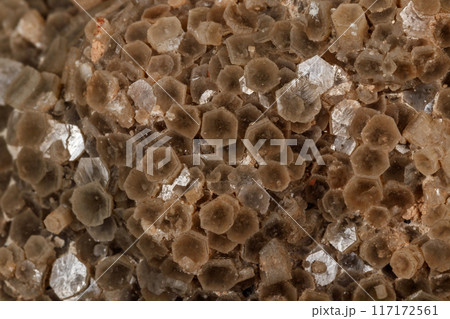 Macro stone Aragonite mineral on a black background Macro stone Aragonite mineral on a black background 117172561
