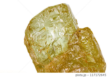 Macro stone Beryl mineral on white background 117172645