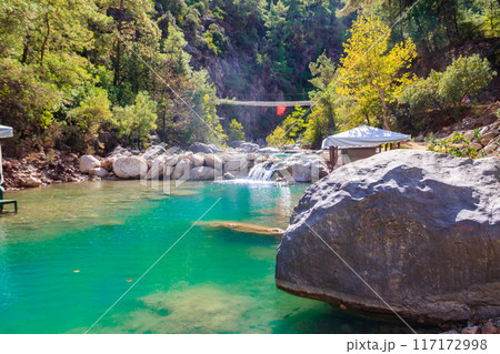 Small waterfall in Goynuk canyon in Antalya province, Turkey Small waterfall in Goynuk canyon in Antalya province, Turkey 117172998