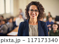Female Professor Leading a Class 117173340