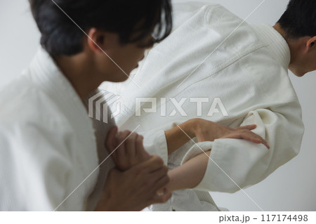 組み手をする道着の男性　　 117174498