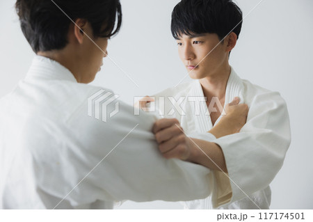 組み手をする道着の男性　　 117174501