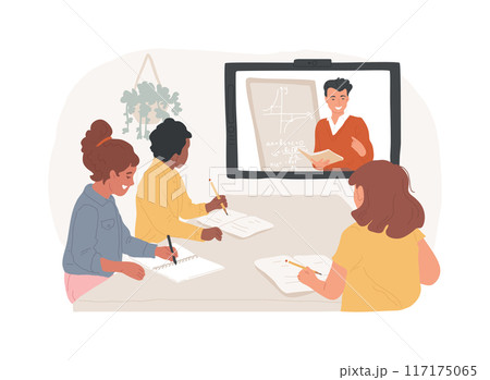 Video conferencing isolated cartoon vector illustrations. 117175065