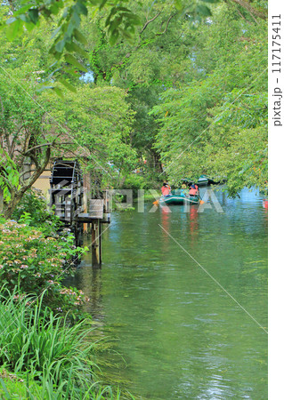大王わさび農場の清流と水車小屋 117175411