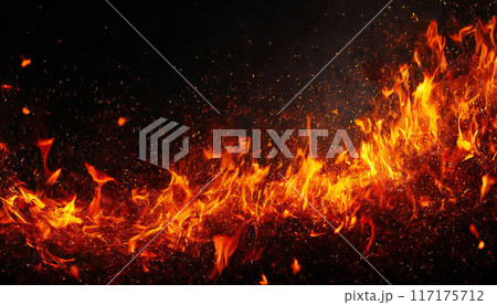 炎　たき火 117175712