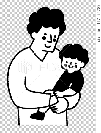 Smiling father holding his son_2 117175785