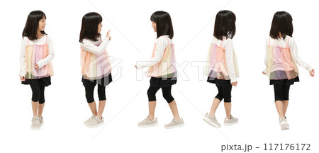 小学生女の子の日常全身人物切り抜き素材 小学生女の子の日常全身人物切り抜き素材 117176172