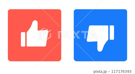 赤と青色|グッドマークとバッドマーク 赤と青色|グッドマークとバッドマーク 117176393