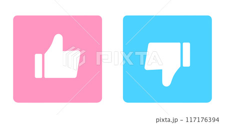 ピンクと水色|グッドマークとバッドマーク ピンクと水色|グッドマークとバッドマーク 117176394