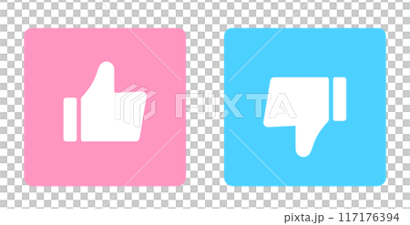 ピンクと水色|グッドマークとバッドマーク ピンクと水色|グッドマークとバッドマーク 117176394