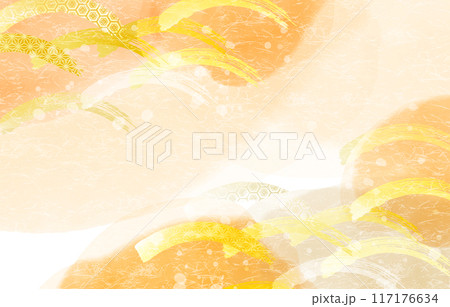秋　紅葉の水彩背景イラスト 117176634