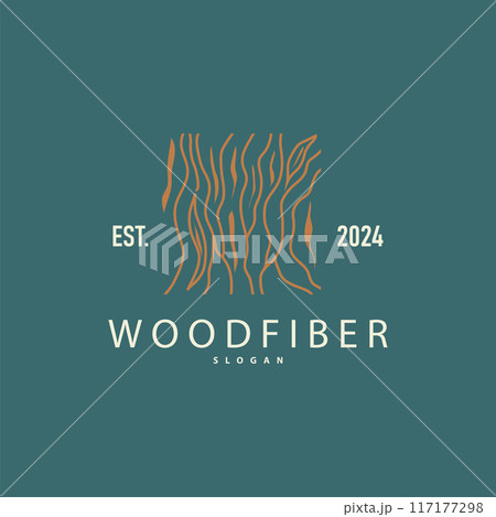 Wood Logo Design Template Illustration Simple Tree Trunk Bark Layer 117177298