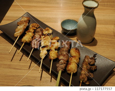 博多かつりきの焼き鳥盛合せ　福岡県福岡市博多区博多駅前 117177557