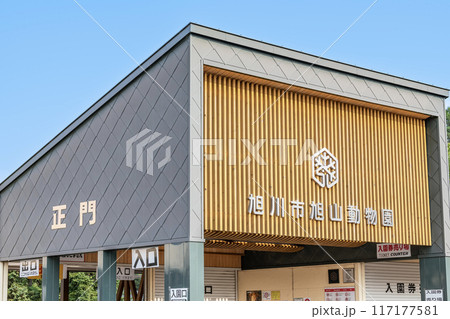 北海道旭川市　日本随一の人気を誇る動物園　快晴の旭山動物園 117177581