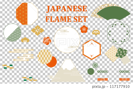 日本圖案素材插圖集 117177910