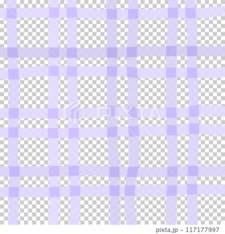 Purple Plaid Gingham Check Hand Drawn Background Overlay 117177997