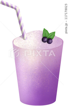 cocktail with ice, mint and blueberry 117178023