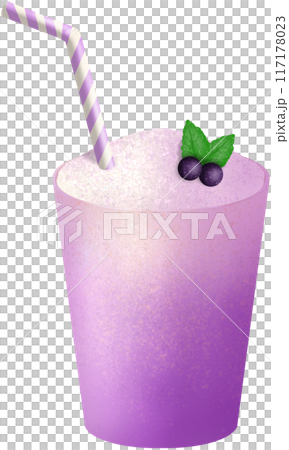 cocktail with ice, mint and blueberry 117178023