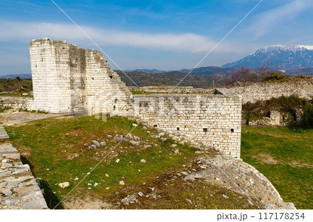 Ruins of White Mosque in Berat Castle Ruins of White Mosque in Berat Castle 117178254