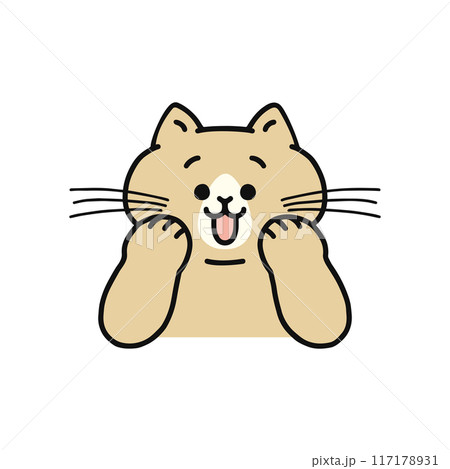 嬉しい表情の猫 117178931