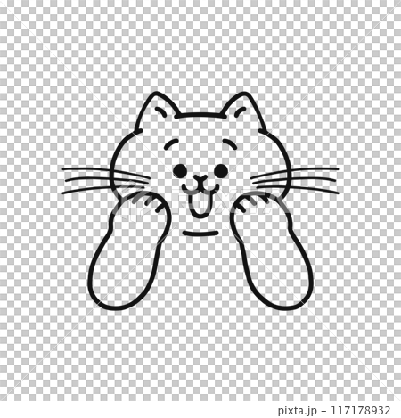 嬉しい表情の猫・線画 嬉しい表情の猫・線画 117178932