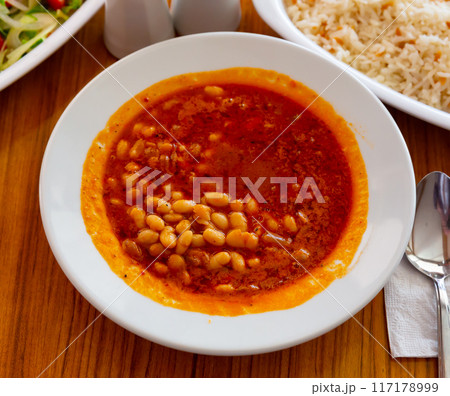 The national dish of Turkish cuisine Kuru Fasulye 117178999