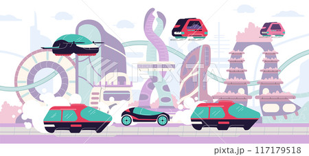 City of the future. Highly developed technologies. City of the future. Highly developed technologies. 117179518