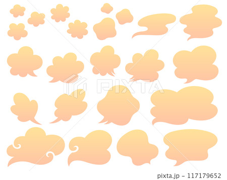 湯気のエフェクトと吹き出しのフレームセット 117179652