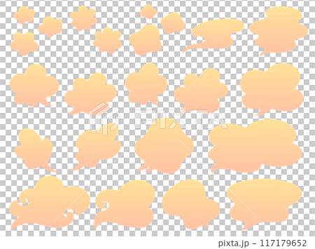 湯気のエフェクトと吹き出しのフレームセット 117179652